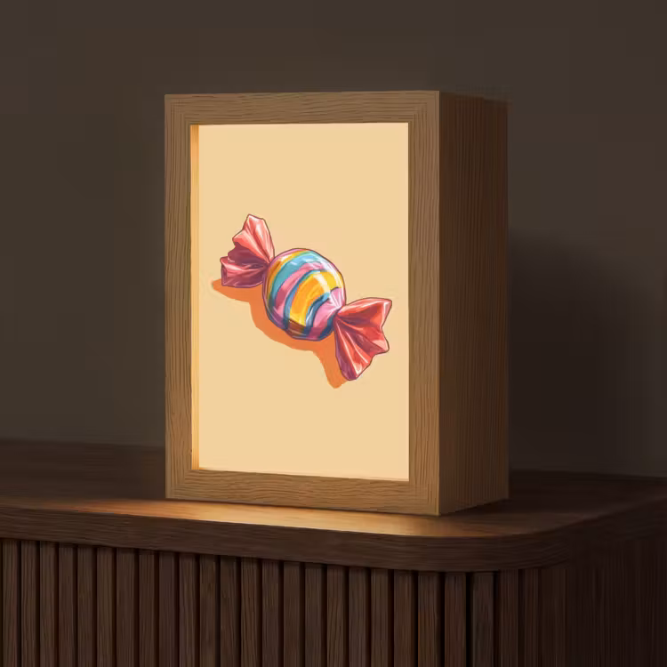 Geel - Snoep - Kleur Light Box met kabel (Tafellamp) klein -z3d_website