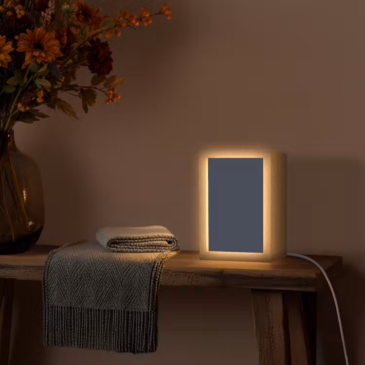 Geldersblauw - Blauw - Klassiek Light Box met kabel (Tafellamp) klein 925 -sfeer4