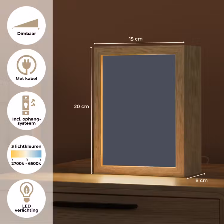 Geldersblauw - Blauw - Klassiek Light Box met kabel (Tafellamp) klein 925 -USP_NL