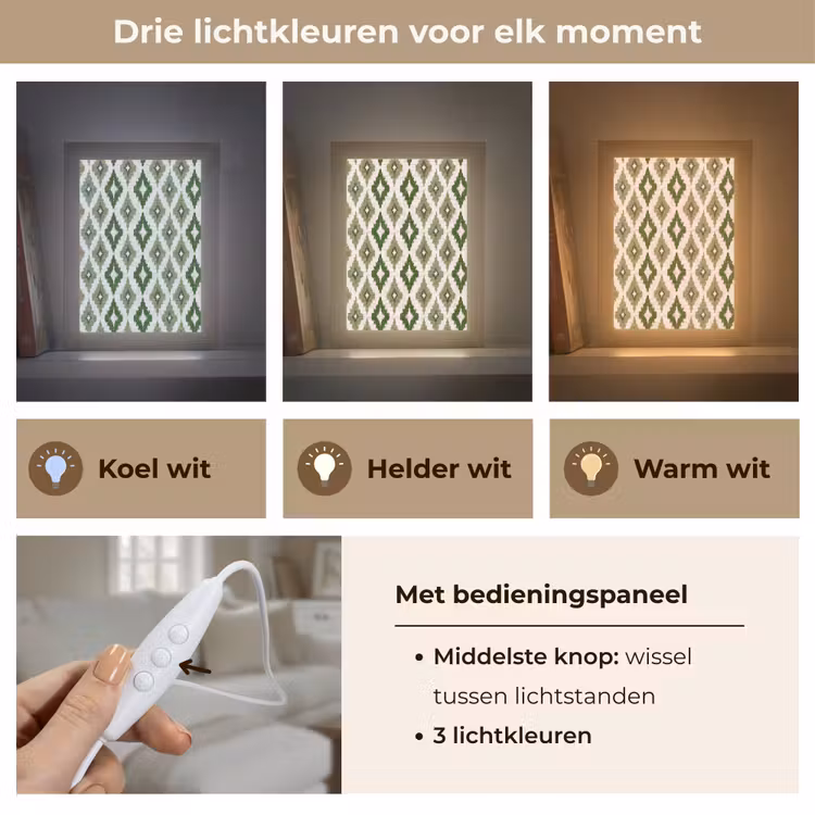 Geografisch - Ruitmotief - Groen Light Box met kabel (Tafellamp) klein 925 -USP_lichtkleurNL