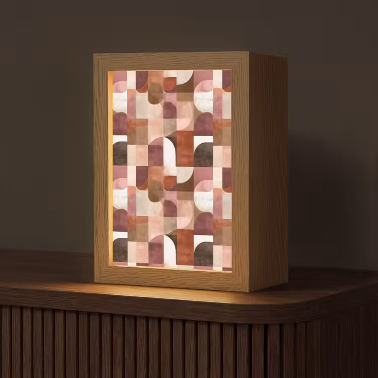 Geometrie - Modern - Retro Light Box met kabel (Tafellamp) klein 925 -z3d_website