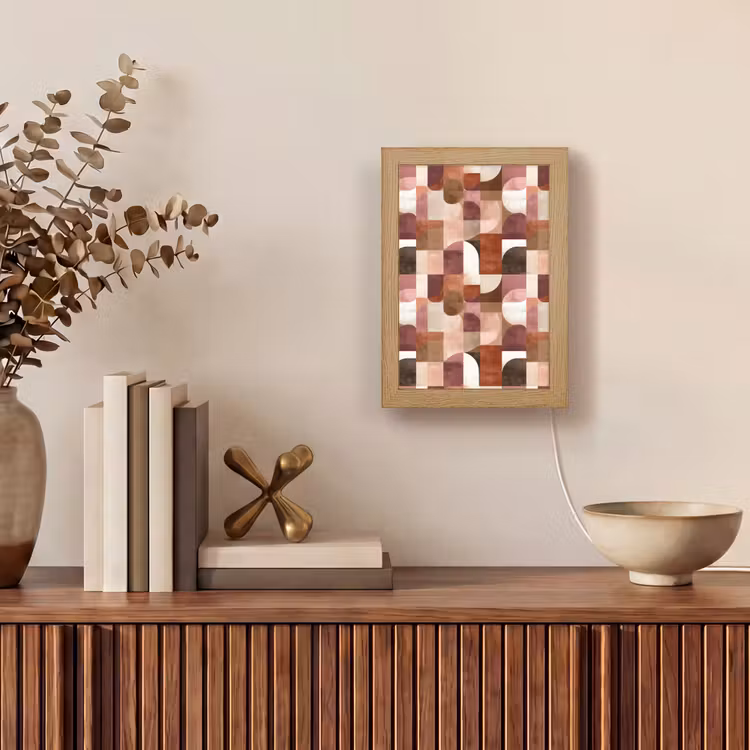 Geometrie - Modern - Retro Light Box met kabel (Tafellamp) klein 925 -sfeer2