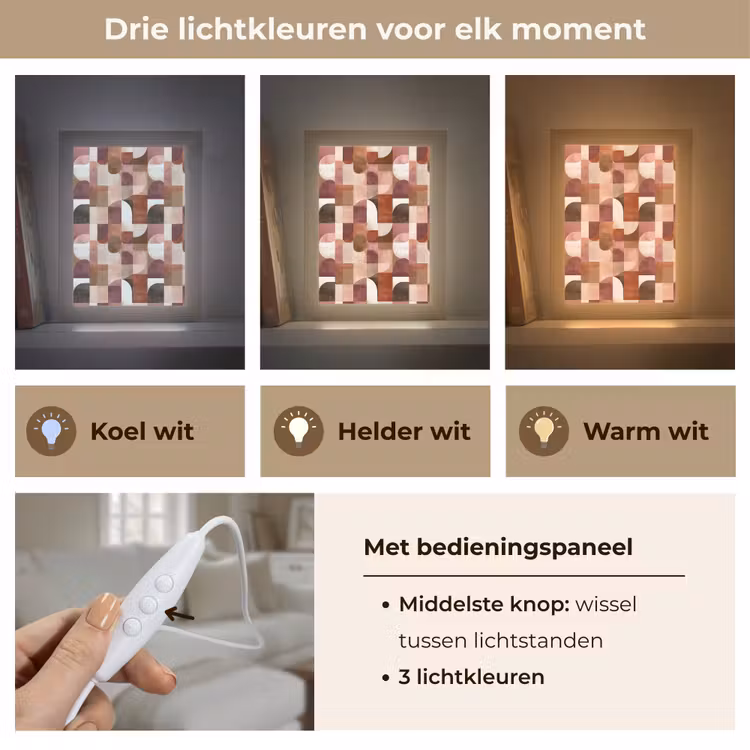 Geometrie - Modern - Retro Light Box met kabel (Tafellamp) klein 925 -USP_lichtkleurNL