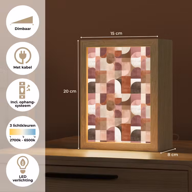 Geometrie - Modern - Retro Light Box met kabel (Tafellamp) klein 925 -USP_NL