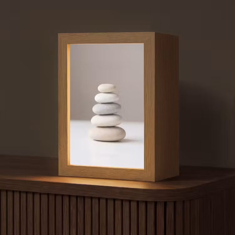 Gestapelde - Stenen - Grijs Light Box met kabel (Tafellamp) klein -z3d_website