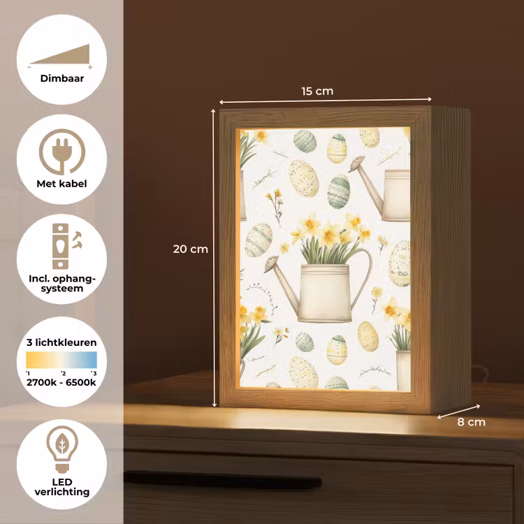 Gieter - Bloemen - Eieren Light Box met kabel (Tafellamp) klein -USP_NL