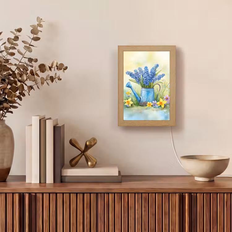 Gieter - Lavendel - Bloesems Light Box met kabel (Tafellamp) klein -sfeer2