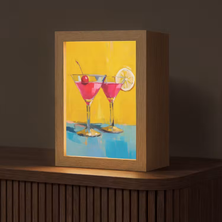 Glazen - Cocktail - Citroen - Kers Light Box met kabel (Tafellamp) klein -z3d_website