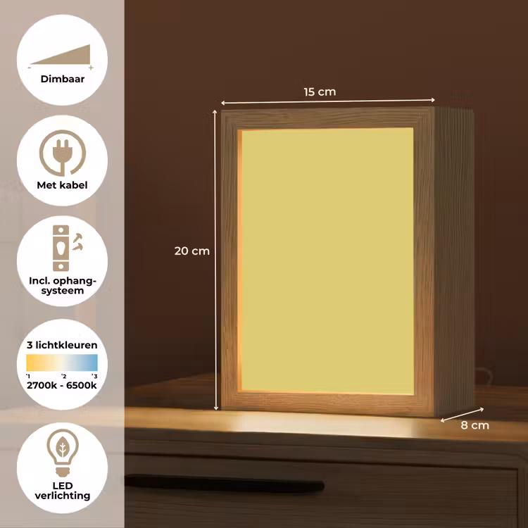 Golden - Ochre - Geel Light Box met kabel (Tafellamp) klein 925 -USP_NL