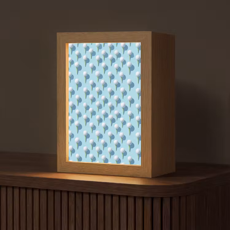 Golf - Ballen - Blauw Light Box met kabel (Tafellamp) klein 925 -z3d_website