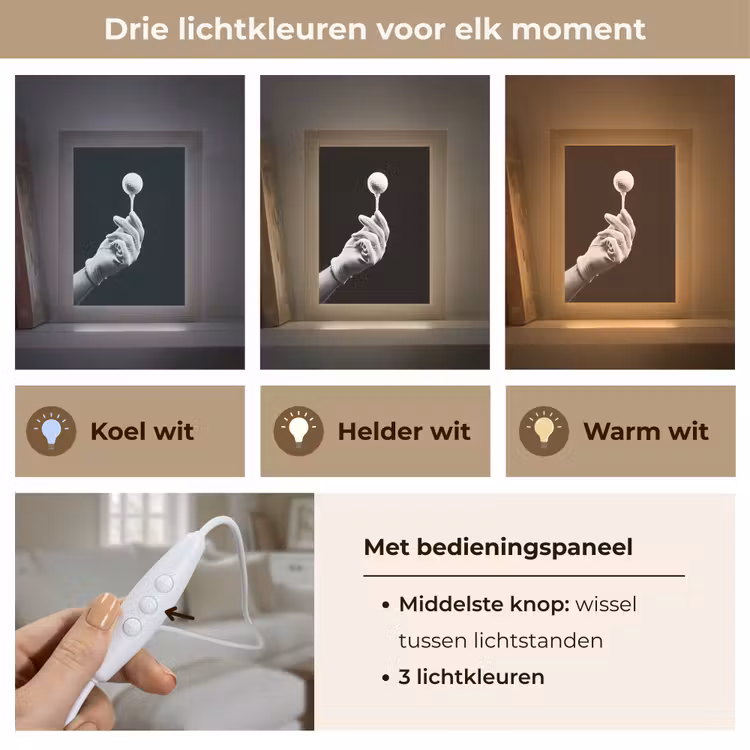 Golfbal - Zwart - Wit Light Box met kabel (Tafellamp) klein -USP_lichtkleurNL