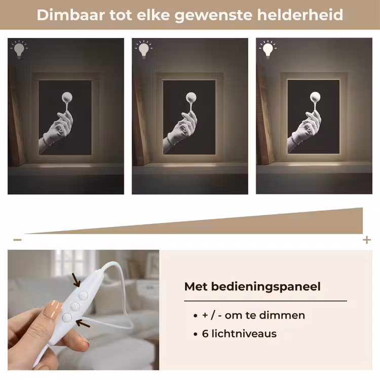 Golfbal - Zwart - Wit Light Box met kabel (Tafellamp) klein -USP_dimbaarNL