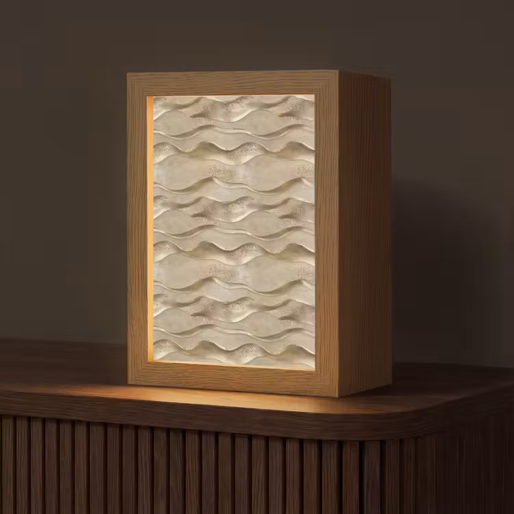 Golven - Patroon - Goud Light Box met kabel (Tafellamp) klein 925 -z3d_website
