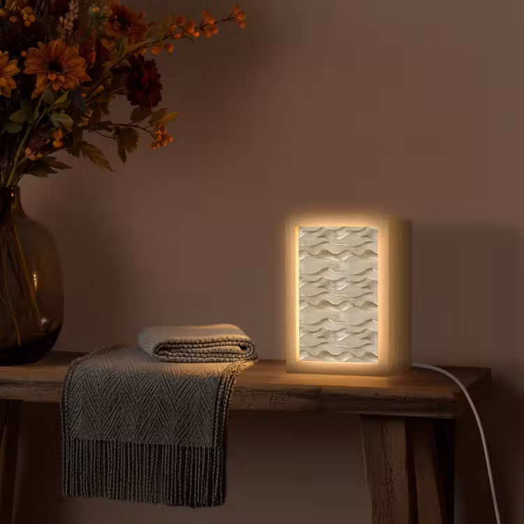 Golven - Patroon - Goud Light Box met kabel (Tafellamp) klein 925 -sfeer4