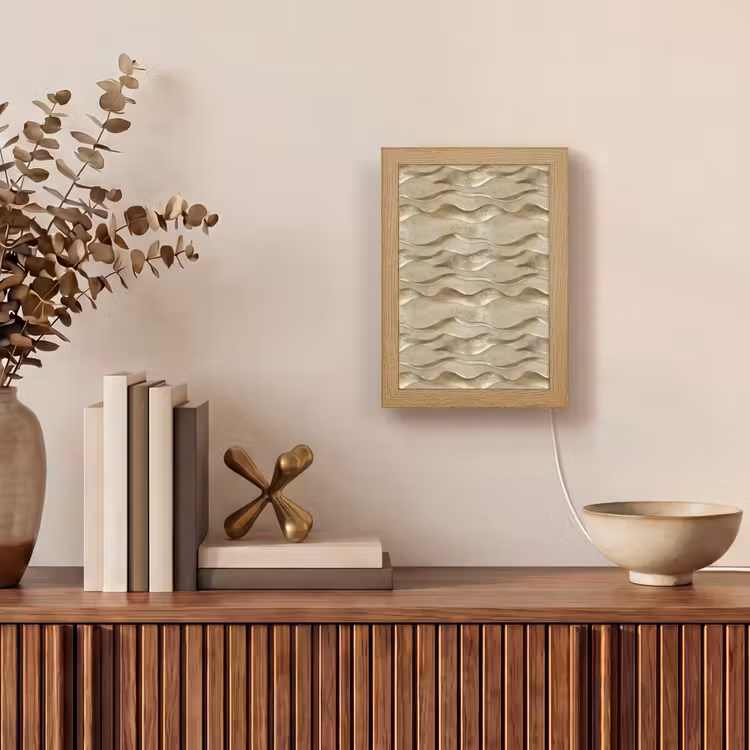 Golven - Patroon - Goud Light Box met kabel (Tafellamp) klein 925 -sfeer2