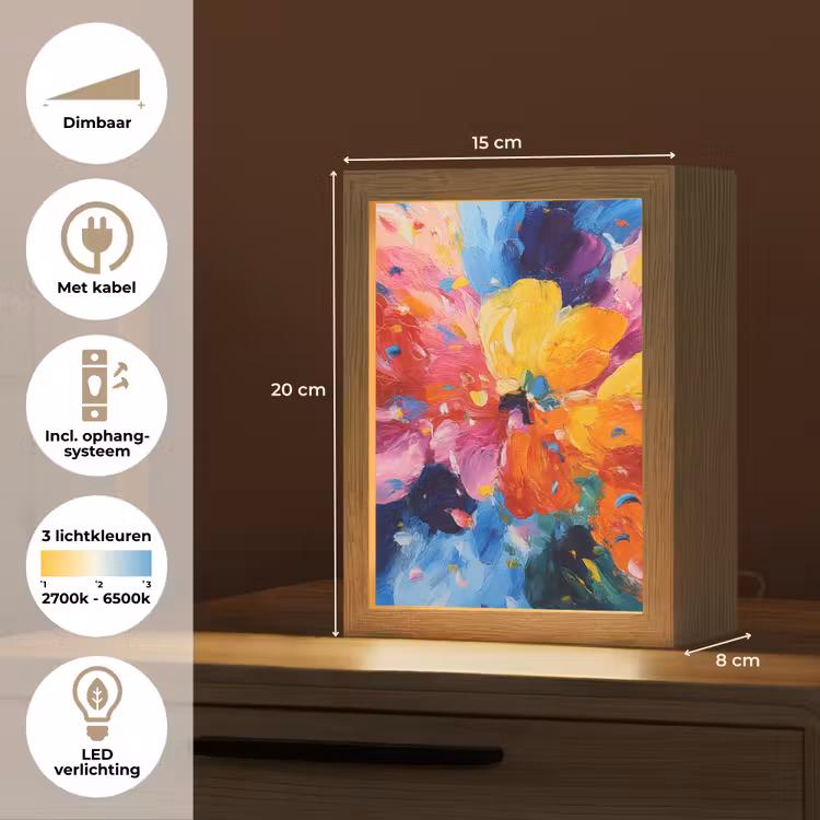 Golvend - Energie - warm Light Box met kabel (Tafellamp) klein -USP_NL
