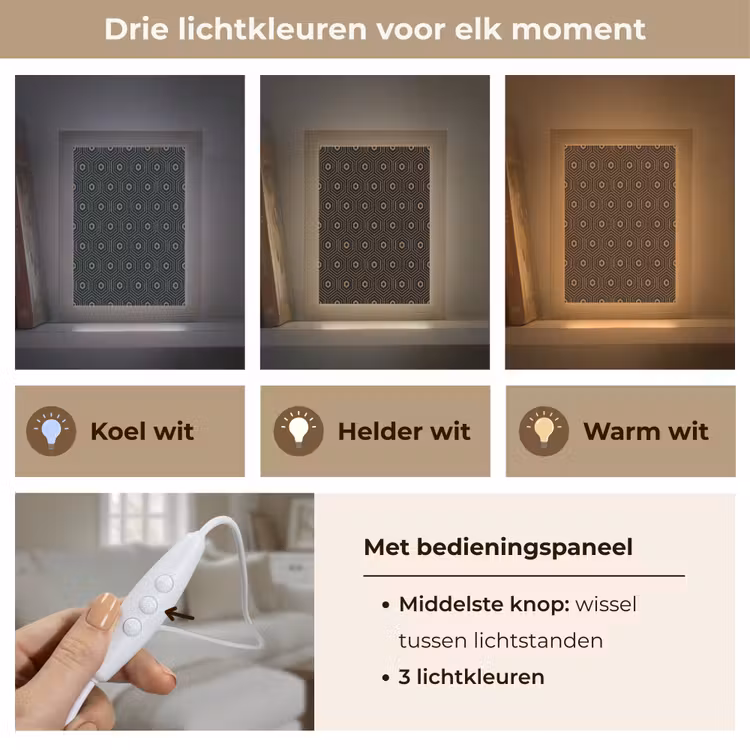 Goud - Illusie - Patroon Light Box met kabel (Tafellamp) klein 925 -USP_lichtkleurNL