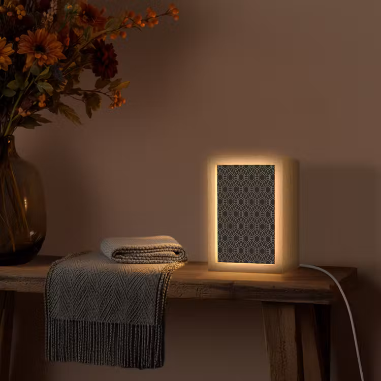 Goud - Zwart - Rozetstructuur Light Box met kabel (Tafellamp) klein 925 -sfeer4