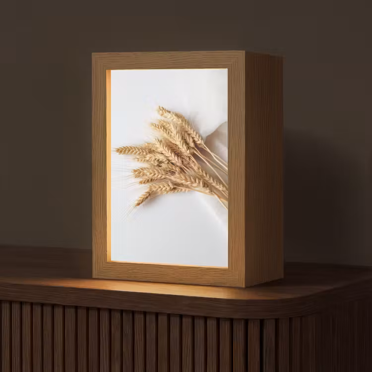 Graan - Geel - Wit - Natuur - Stilleven Light Box met kabel (Tafellamp) klein -z3d_website