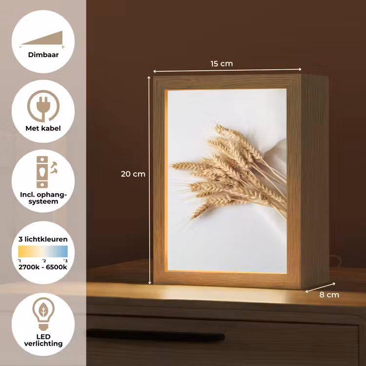 Graan - Geel - Wit - Natuur - Stilleven Light Box met kabel (Tafellamp) klein -USP_NL