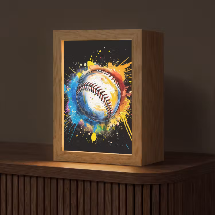 Graffiti - Sport - Baseball - Honkbal Light Box met kabel (Tafellamp) klein -z3d_website