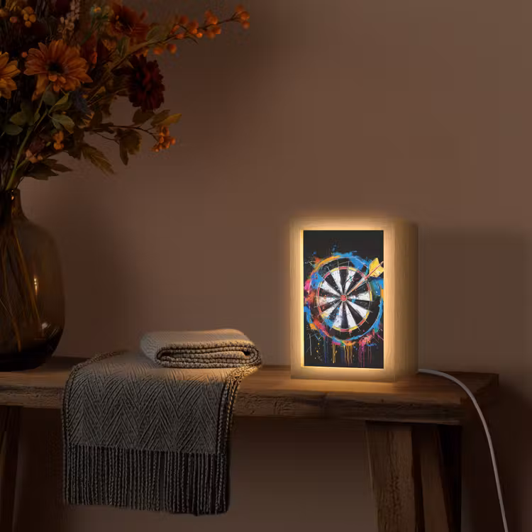 Graffiti - Sport - Darten - Dartbord Light Box met kabel (Tafellamp) klein -sfeer4