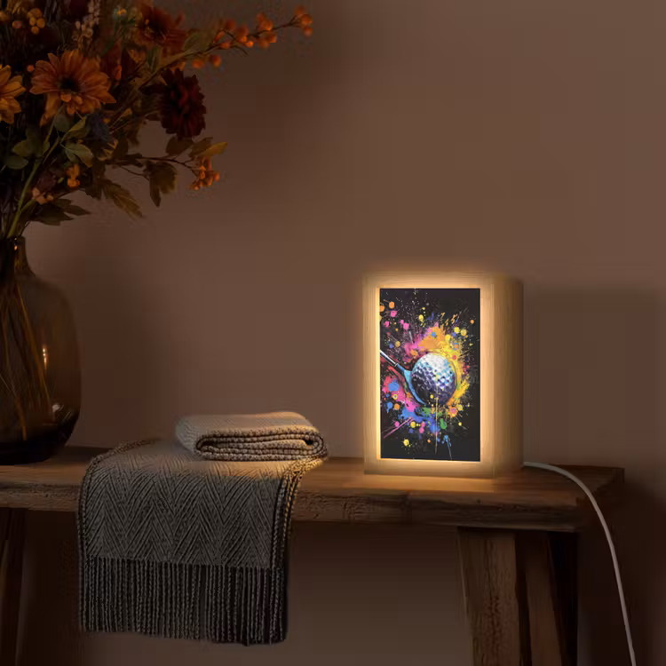 Graffiti - Sport - Golf - Golfclub Light Box met kabel (Tafellamp) klein -sfeer4