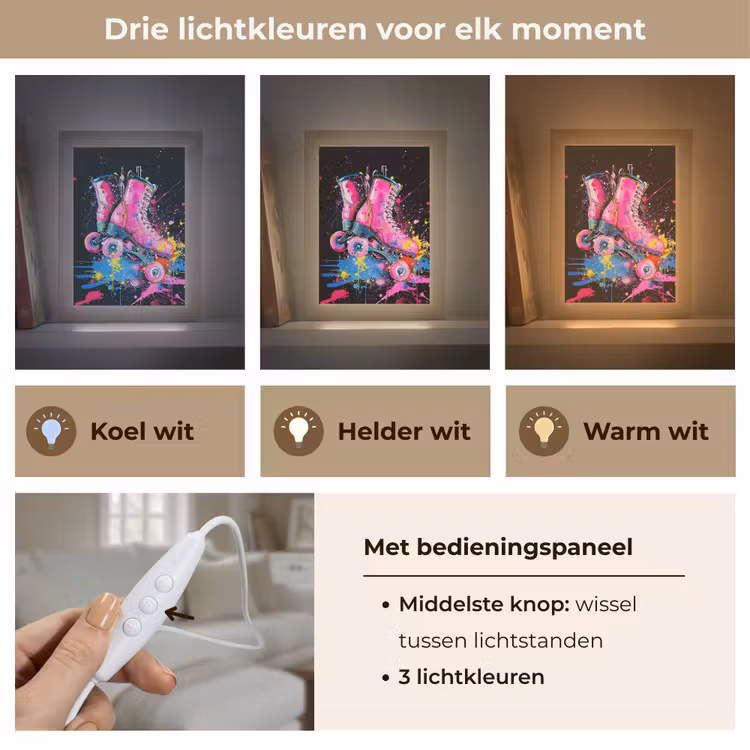 Graffiti - Sport - Rolschaatsen - Skating Light Box met kabel (Tafellamp) klein -USP_lichtkleurNL