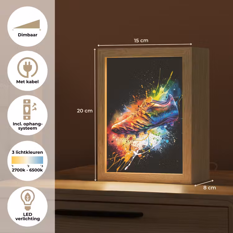 Graffiti - Sport - Voetbal - Schoen - Verf Light Box met kabel (Tafellamp) klein -USP_NL