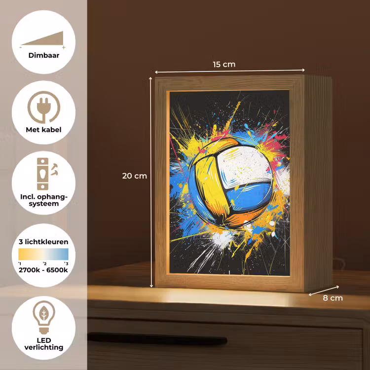 Graffiti - Sport - Volleybal - Bal Light Box met kabel (Tafellamp) klein -USP_NL