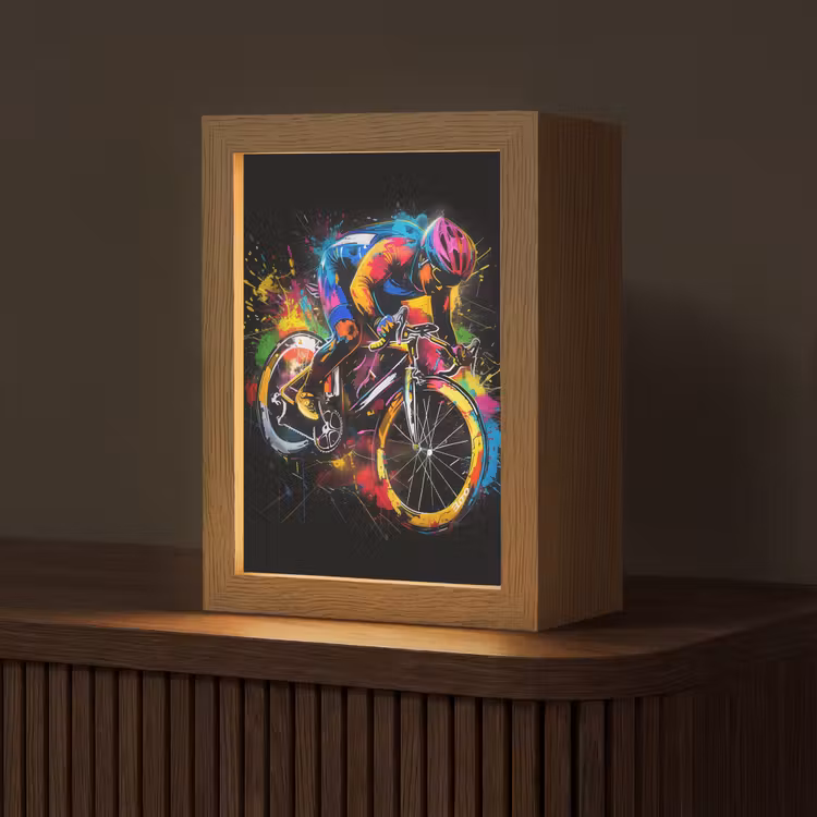 Graffiti - Sport - Wielrennen - Fiets Light Box met kabel (Tafellamp) klein -z3d_website