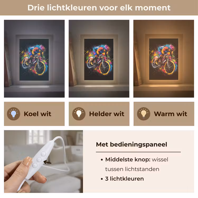Graffiti - Sport - Wielrennen - Fiets Light Box met kabel (Tafellamp) klein -USP_lichtkleurNL