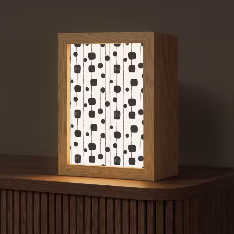 Grafisch - Modern - Zwart Light Box met kabel (Tafellamp) klein 925 -z3d_website