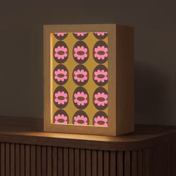Grafisch - Patroon - Kleurrijk Light Box met kabel (Tafellamp) klein 925 -z3d_website
