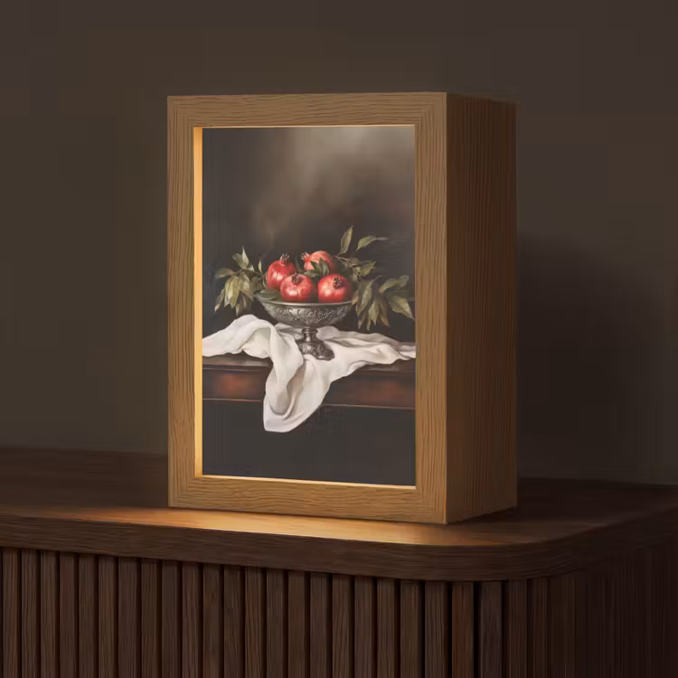 Granaatappels - Klassiek - Vintage Light Box met kabel (Tafellamp) klein -z3d_website