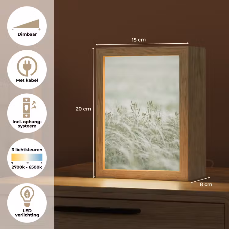 Grassen - Minimalistisch - Groen Light Box met kabel (Tafellamp) klein -USP_NL