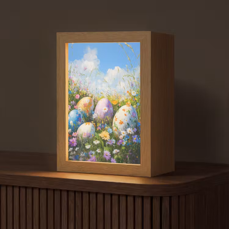 Grasveld - Eieren - Bloemen Light Box met kabel (Tafellamp) klein -z3d_website