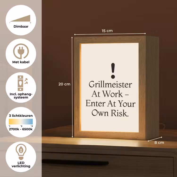 Grill - Uitroepteken - Zwart - Tekst Light Box met kabel (Tafellamp) klein -USP_NL