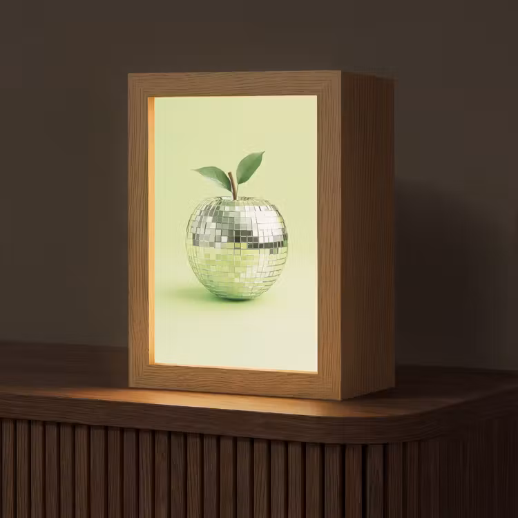 Groen - Disco - Decoratie - Appel Light Box met kabel (Tafellamp) klein -z3d_website