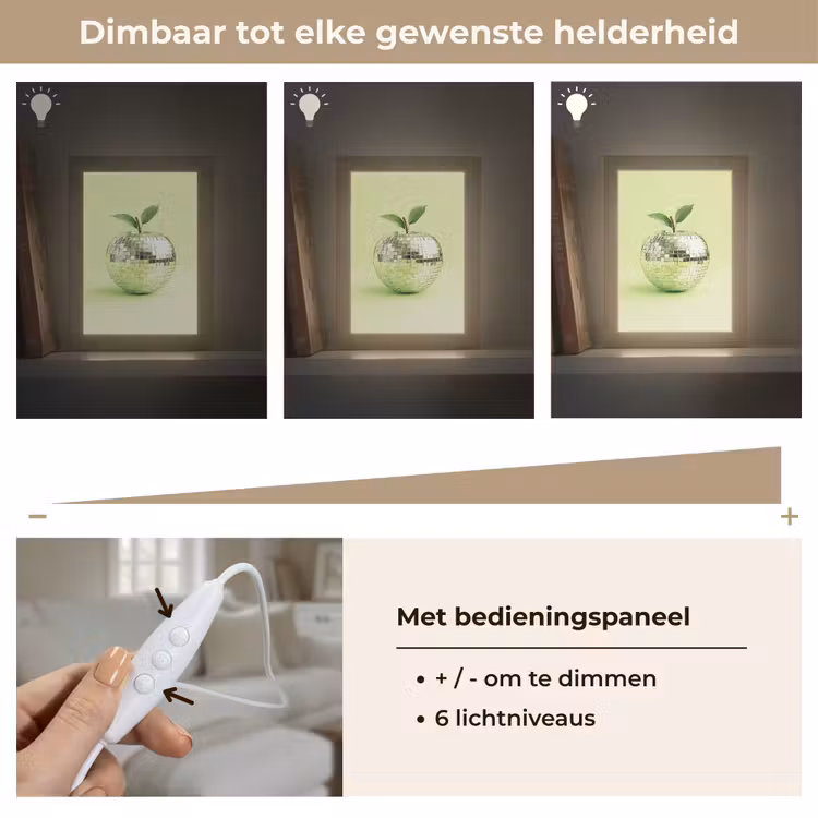 Groen - Disco - Decoratie - Appel Light Box met kabel (Tafellamp) klein -USP_dimbaarNL