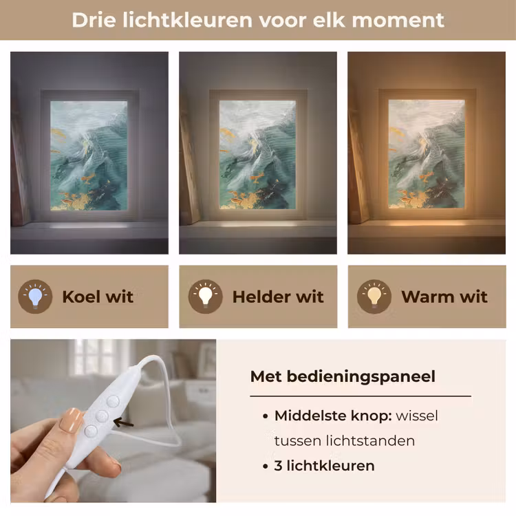Groen - Modern - Marmer - Abstract Light Box met kabel (Tafellamp) klein -USP_lichtkleurNL