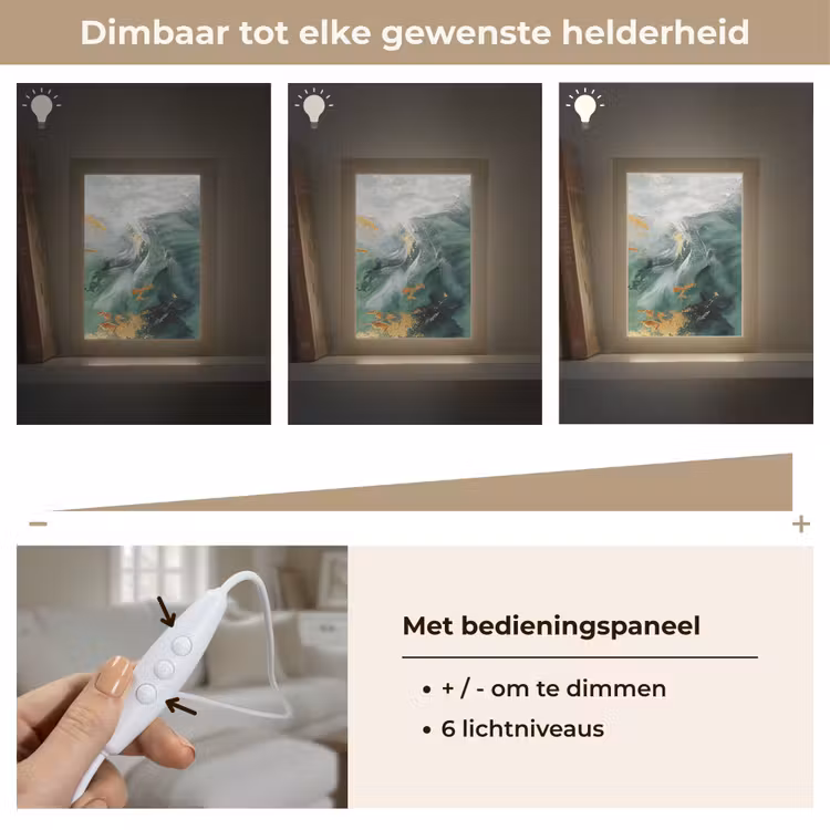 Groen - Modern - Marmer - Abstract Light Box met kabel (Tafellamp) klein -USP_dimbaarNL