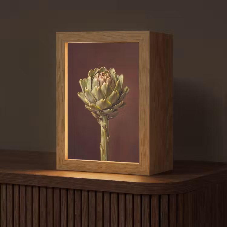 Tafellamp - Groente - Artisjok - Groen - Groente - Artisjok - Groen Light Box met kabel (Tafellamp) klein