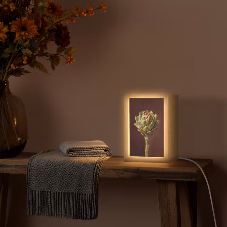 Tafellamp - Groente - Artisjok - Groen - Groente - Artisjok - Groen Light Box met kabel (Tafellamp) klein
