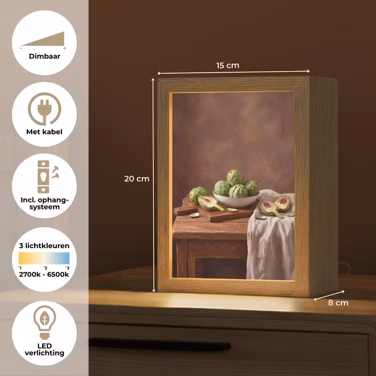 Tafellamp - Groenten - Artisjok - Keuken - Groenten - Artisjok - Keuken Light Box met kabel (Tafellamp) klein
