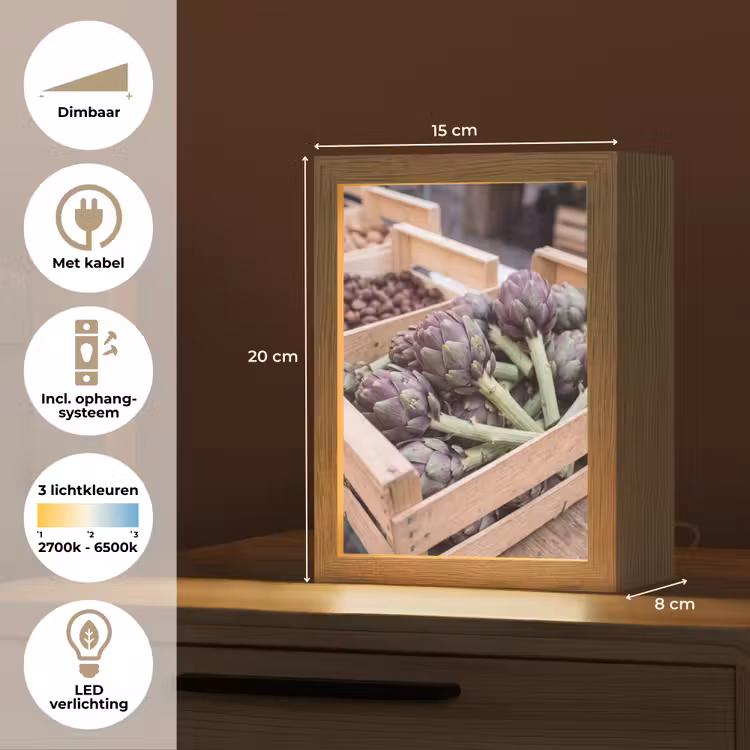 Tafellamp - Groenten - Markt - Vers - Groenten - Markt - Vers Light Box met kabel (Tafellamp) klein