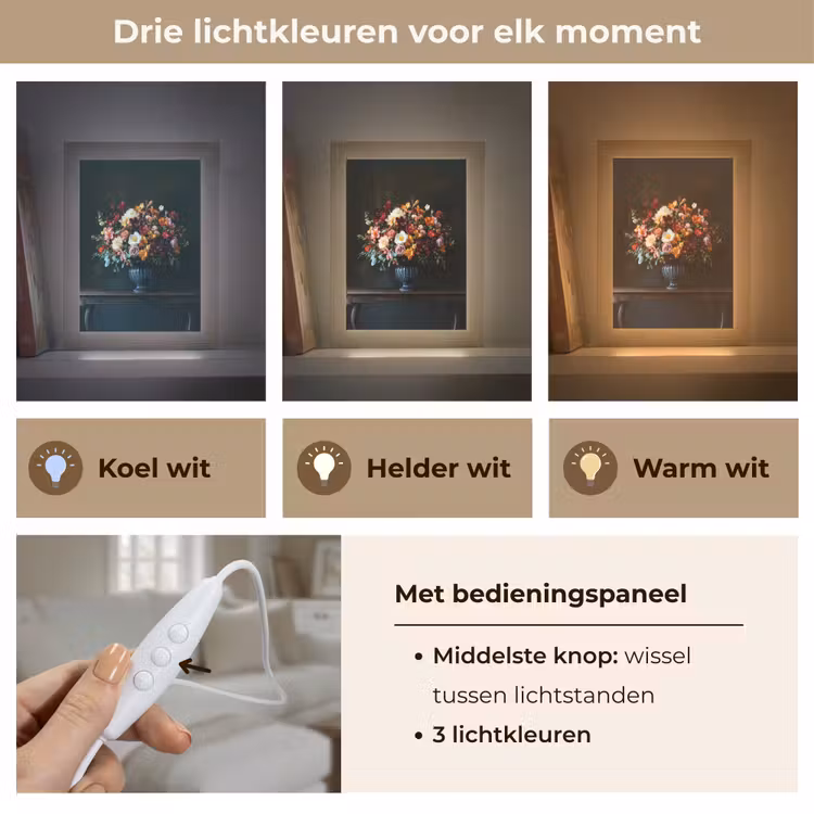 Groot - Bloemen - Vaas - Boeket Light Box met kabel (Tafellamp) klein -USP_lichtkleurNL