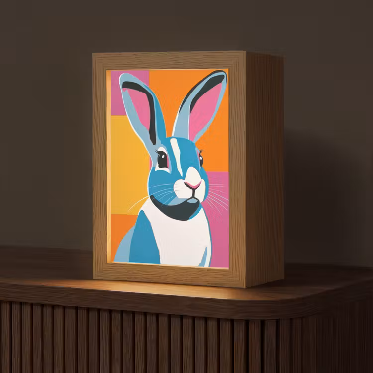 Haas - Kleurvakken - Oren - Roze Light Box met kabel (Tafellamp) klein -z3d_website