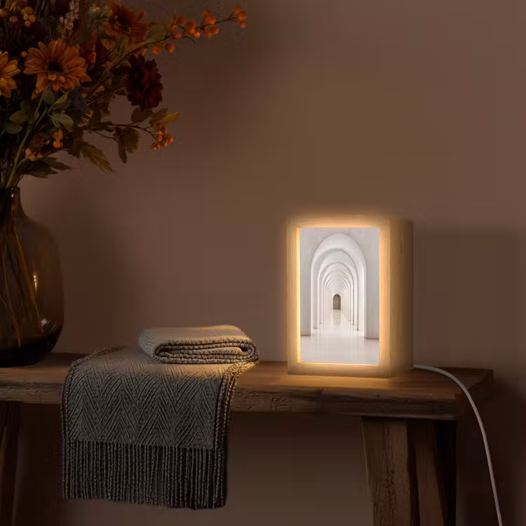 Hal - Bogen - Symmetrisch - Modern Light Box met kabel (Tafellamp) klein -sfeer4