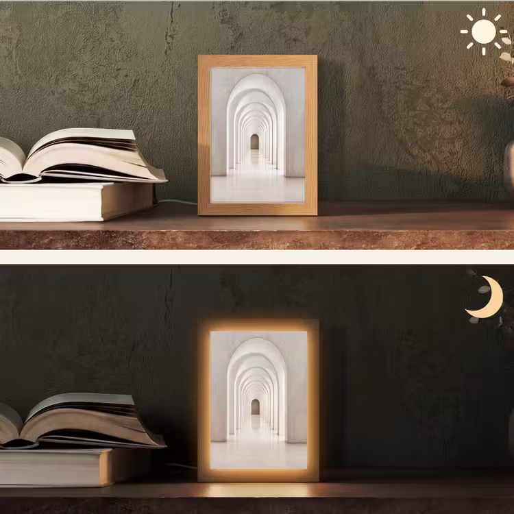 Hal - Bogen - Symmetrisch - Modern Light Box met kabel (Tafellamp) klein -sfeer3